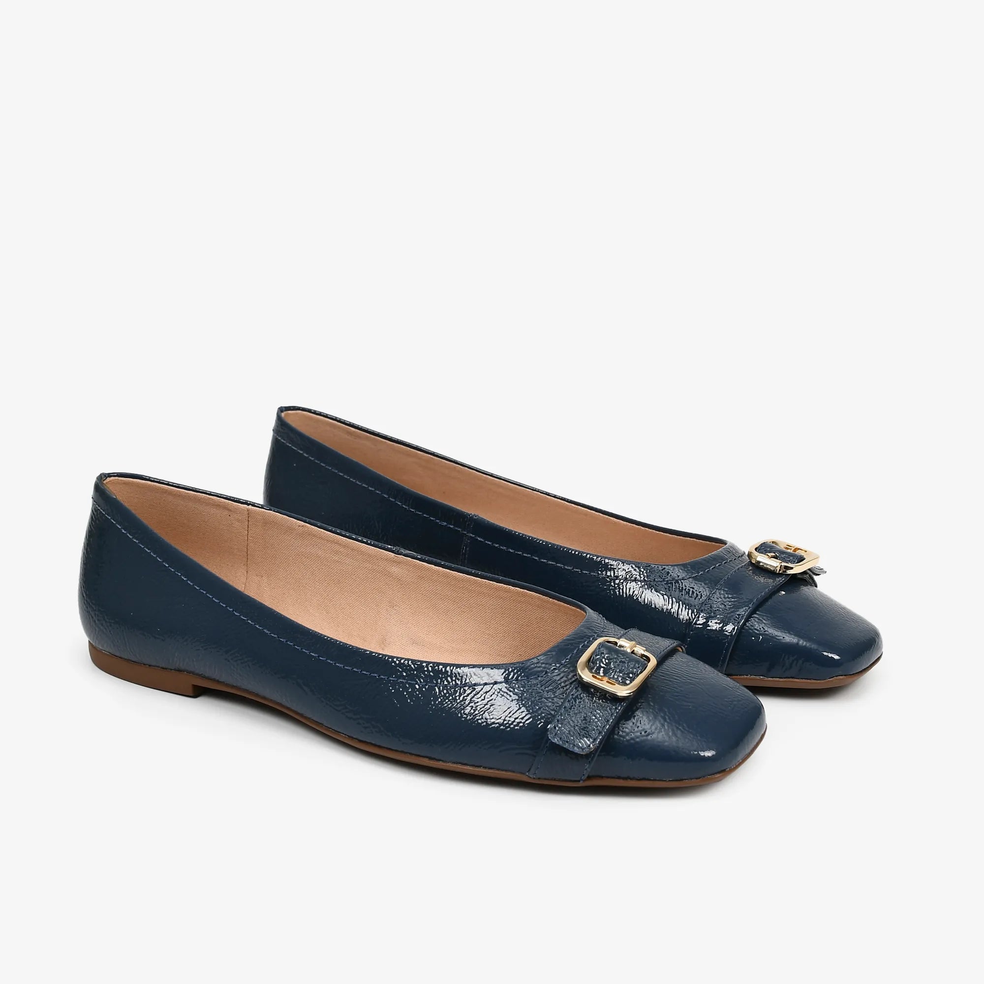 Sapatilha Azul Marinho Couro Verniz