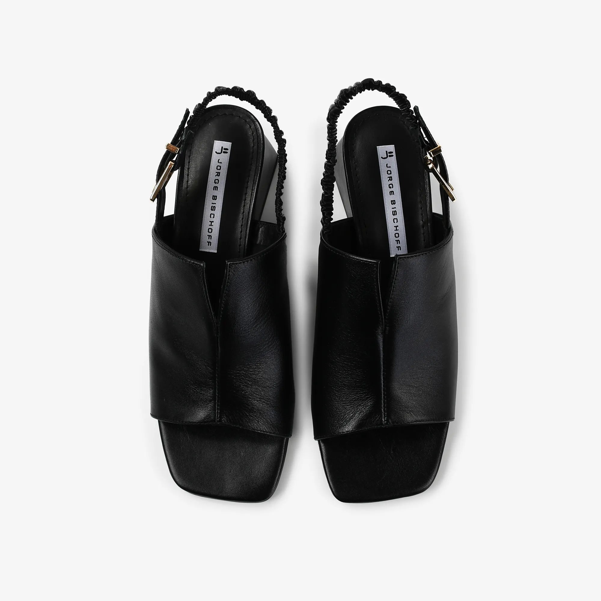 Sandália Preto Tira Ajustável Salto Médio Couro