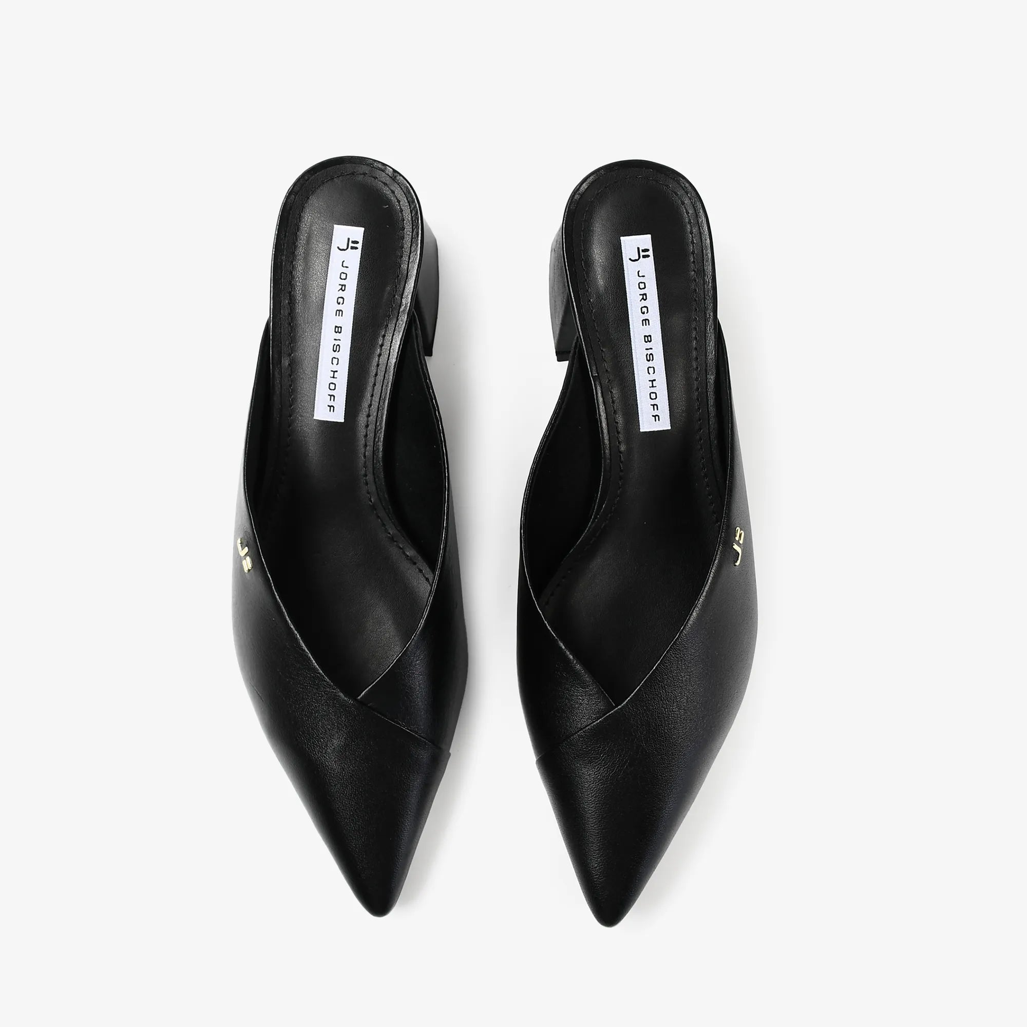 Mule Salto Bloco Preto Couro