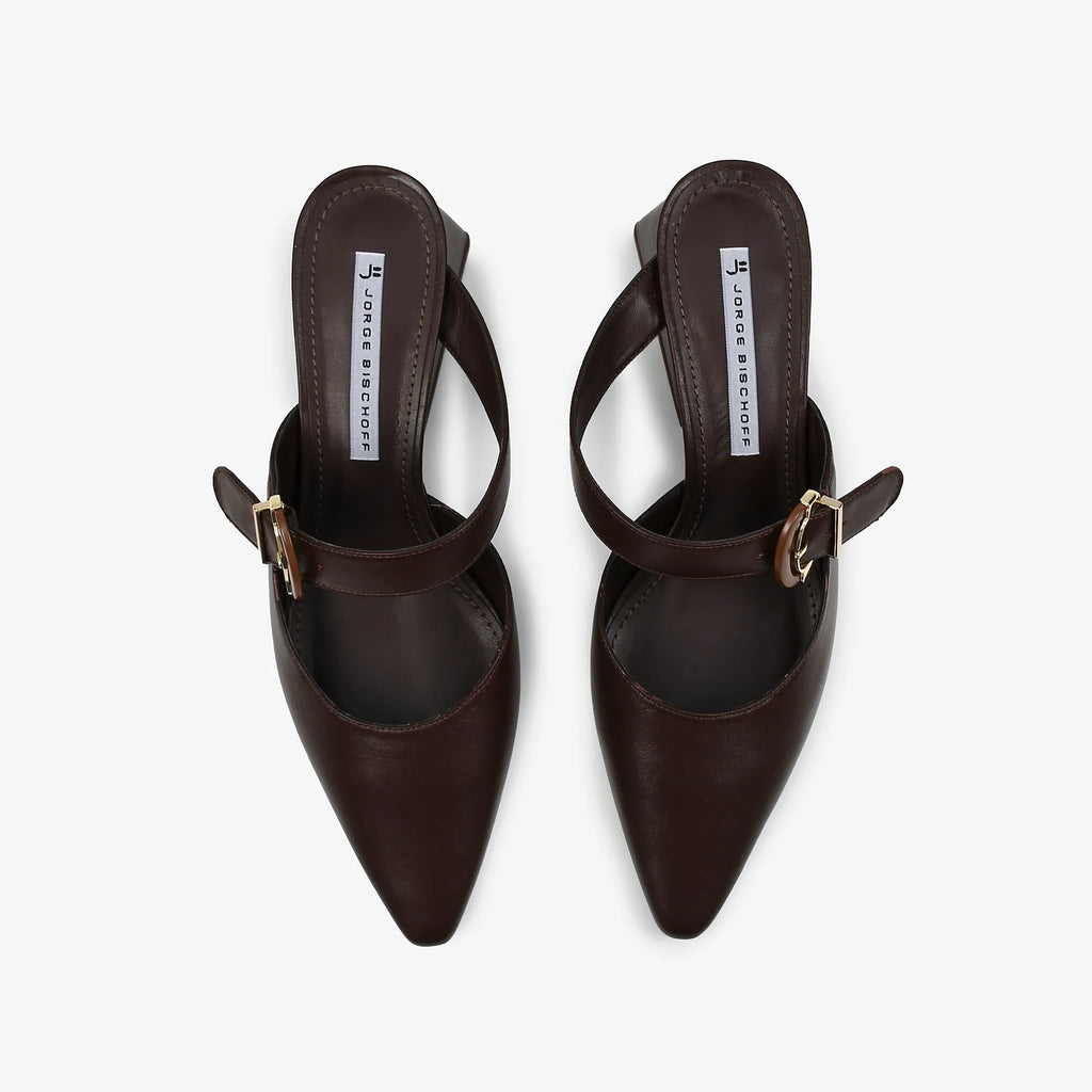 Mule Marrom Florença Couro