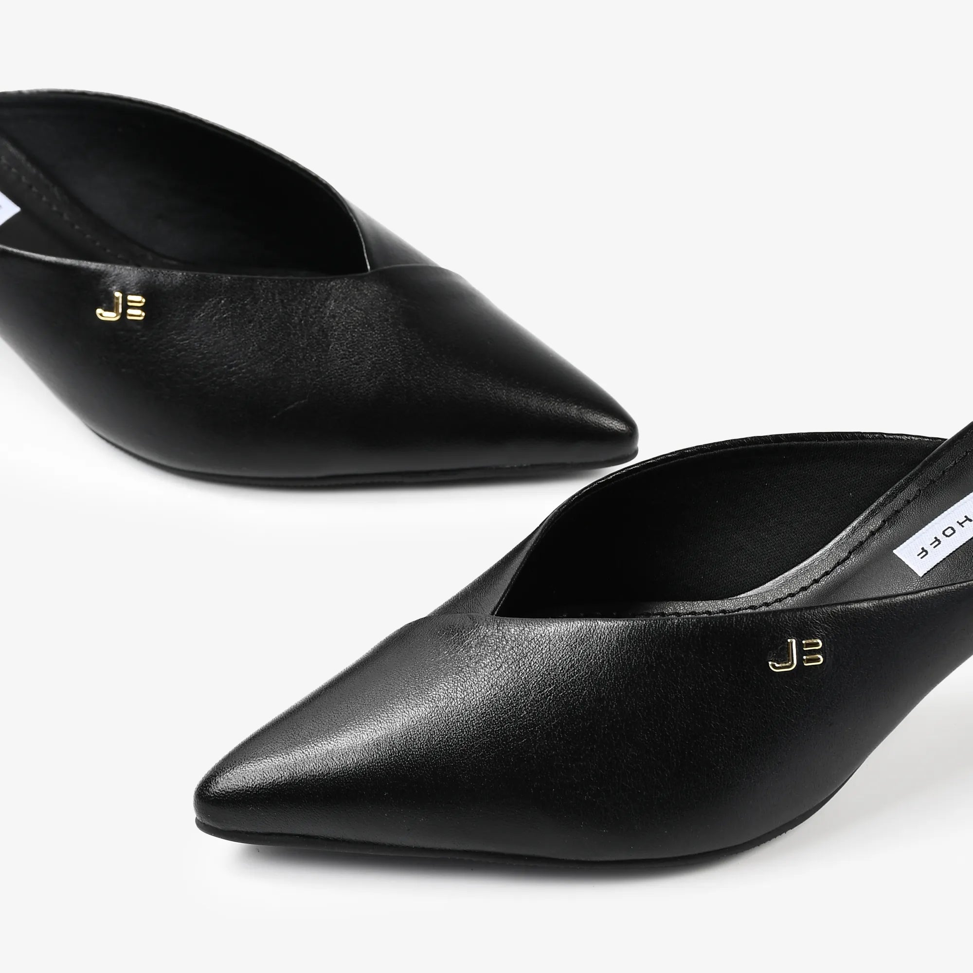 Mule Salto Bloco Preto Couro