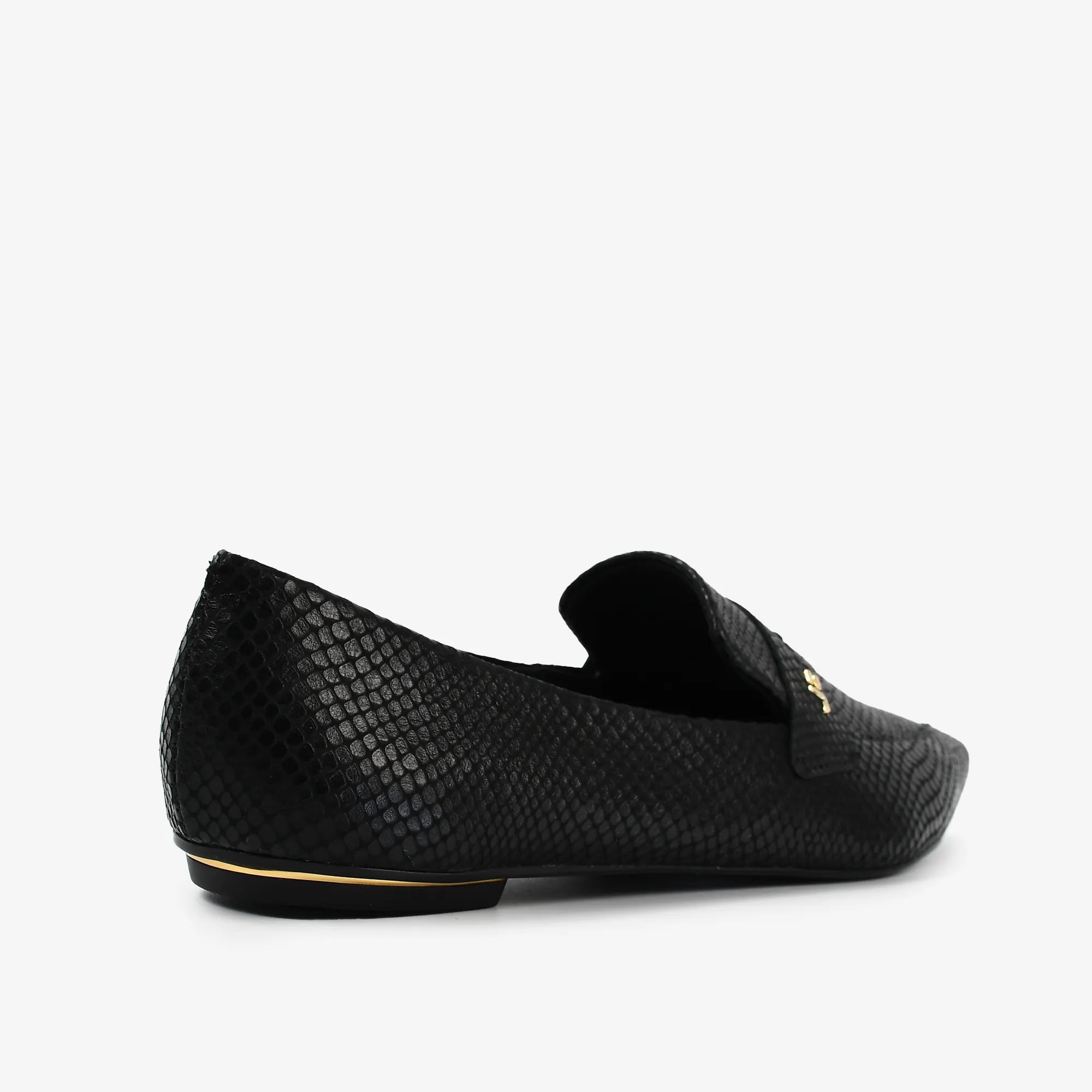 Sapatilha Preto Jb Couro Snake